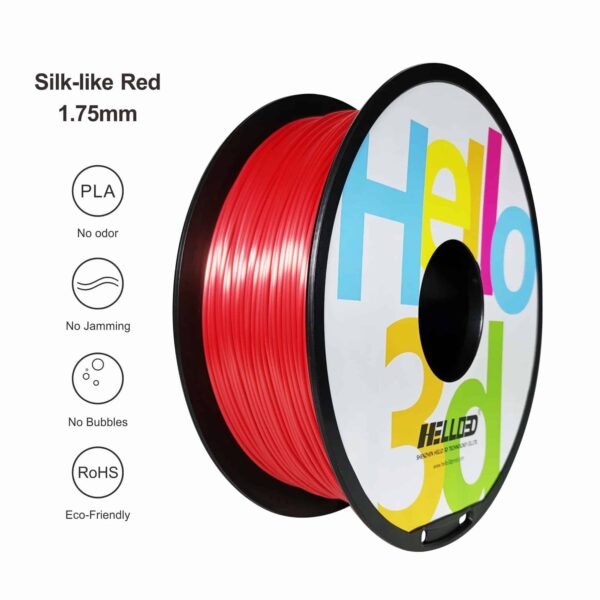 Hello3D is one of earth's best 3D Printing filament! 3D Printer filament of High Quality in PLA, PETG, ABS and more at a reasonable price! Silk Red filament