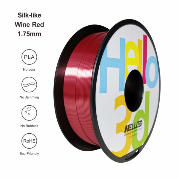 Filament 3D SOYEUX - ROUGE VIN| Hello3D is one of earth's best 3D Printing filament! 3D Printer filament of High Quality in PLA, PETG, ABS and more at a reasonable price! Silk Wine red filament