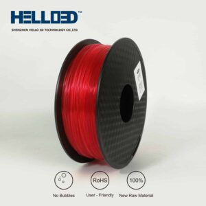 Hello3D is one of earth's best 3D Printing filament! 3D Printer filament of High Quality in PLA, PETG, ABS and more at a reasonable price! TPU Transparent Red filament