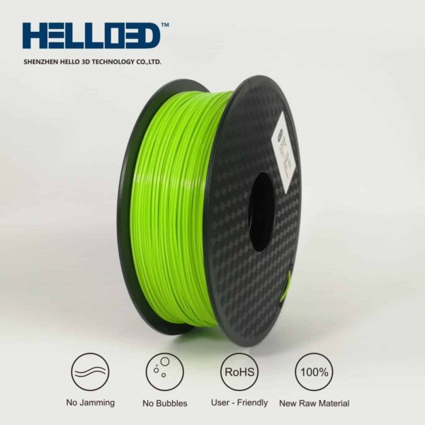 Hello3D is one of earth's best 3D Printing filament! 3D Printer filament of High Quality in PLA, PETG, ABS and more at a reasonable price! Grass green 3D filament