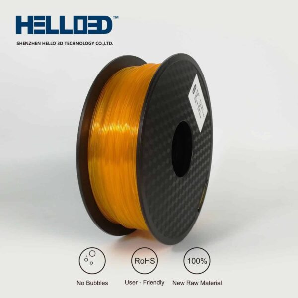 Hello3D is one of earth's best 3D Printing filament! 3D Printer filament of High Quality in PLA, PETG, ABS and more at a reasonable price! Transparent Orange 3D Filament