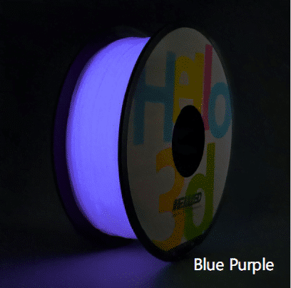 Hello3D is one of earth's best 3D Printing filament! 3D Printer filament of High Quality in PLA, PETG, ABS and more at a reasonable price! Glow in the dark Blue-Purple 3D Filament