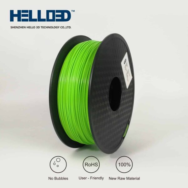 Hello3D is one of earth's best 3D Printing filament! 3D Printer filament of High Quality in PLA, PETG, ABS and more at a reasonable price! Green filament