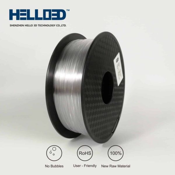 Filament 3D TRANSPARENT PETG | Hello3D is one of earth's best 3D Printing filament! 3D Printer filament of High Quality in PLA, PETG, ABS and more at a reasonable price! Transparent (clear) 3D Filament