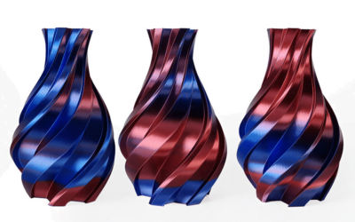 Soyeux – Bleu & Rouge (Bi-couleur) – HELLO3D PREMIUM PLA Filament 1.75mm – 1KG