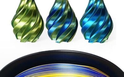 Soyeux – Or & Bleu (Bi-couleur) – HELLO3D PREMIUM PLA Filament 1.75mm – 1KG