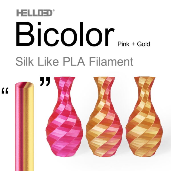 Hello3D is one of earth's best 3D Printing filament! 3D Printer filament of High Quality in PLA, PETG, ABS and more at a reasonable price! Polychromatic Gold and pink