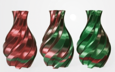 Soyeux – Rouge & Vert (Bi-couleur) – HELLO3D PREMIUM PLA Filament 1.75mm – 1KG