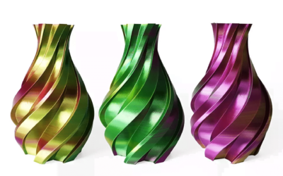 Soyeux – Or & Vert & Fuchsia (Tri-couleur) – HELLO3D PREMIUM PLA Filament 1.75mm – 1KG