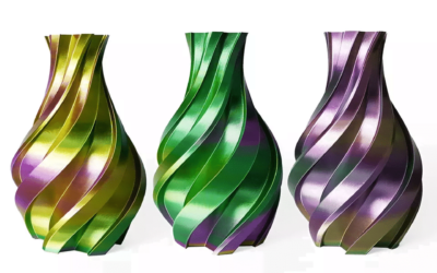 Soyeux – Or & Vert & Mauve (Tri-couleur) – HELLO3D PREMIUM PLA Filament 1.75mm – 1KG