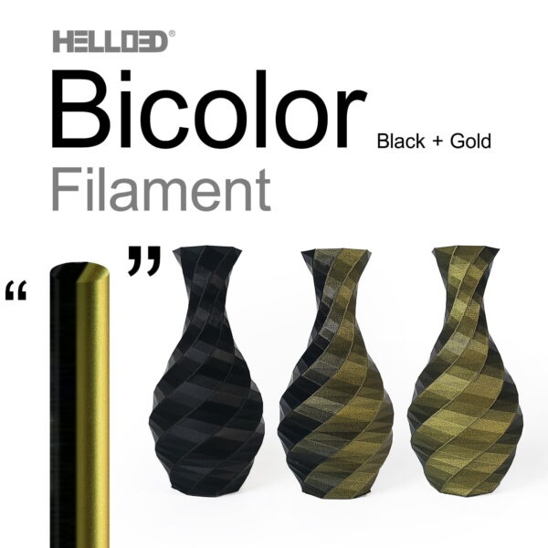 Hello3D is one of earth's best 3D Printing filament! 3D Printer filament of High Quality in PLA, PETG, ABS and more at a reasonable price! Polychromatic Black and gold