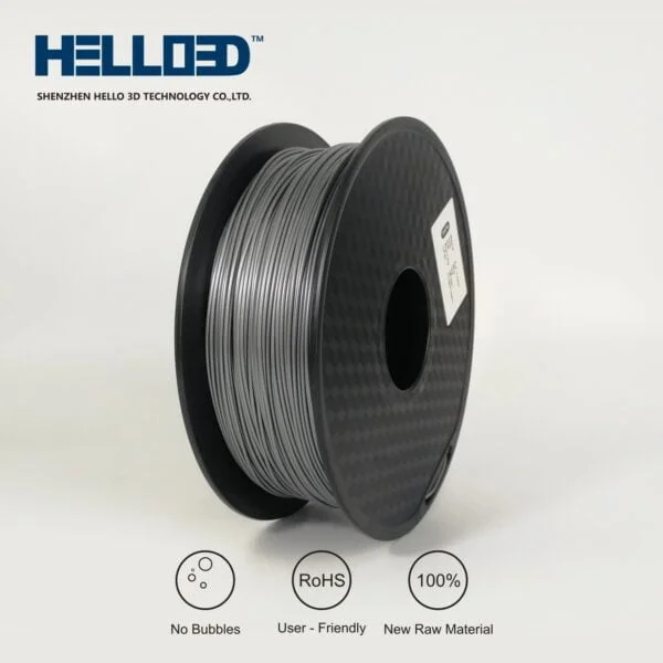 Hello3D is one of earth's best 3D Printing filament! 3D Printer filament of High Quality in PLA, PETG, ABS and more at a reasonable price! Silver 3D Filament