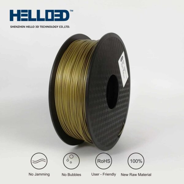 Hello3D is one of earth's best 3D Printing filament! 3D Printer filament of High Quality in PLA, PETG, ABS and more at a reasonable price! Metal-like Frosted Bronze filament