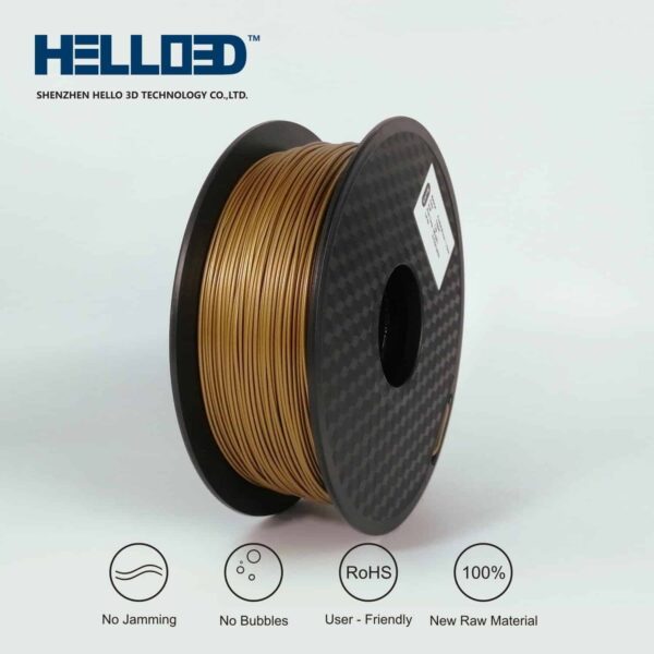 Hello3D is one of earth's best 3D Printing filament! 3D Printer filament of High Quality in PLA, PETG, ABS and more at a reasonable price! Frosted copper metal-like 3D Filament