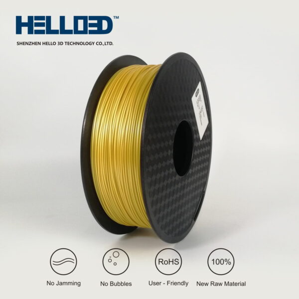 Hello3D is one of earth's best 3D Printing filament! 3D Printer filament of High Quality in PLA, PETG, ABS and more at a reasonable price! Gold 3D Filament