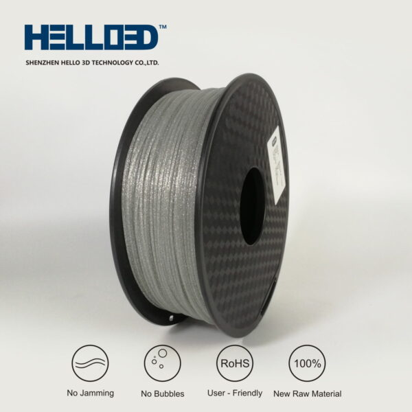 Hello3D is one of earth's best 3D Printing filament! 3D Printer filament of High Quality in PLA, PETG, ABS and more at a reasonable price! Shinning Silver 3D Filament