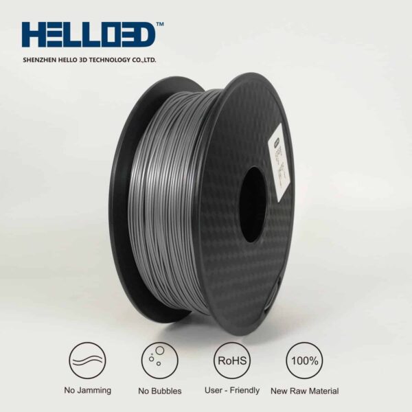 Hello3D is one of earth's best 3D Printing filament! 3D Printer filament of High Quality in PLA, PETG, ABS and more at a reasonable price! Silver 3D Filament