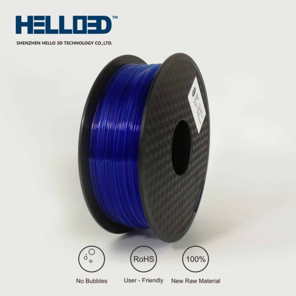 Hello3D is one of earth's best 3D Printing filament! 3D Printer filament of High Quality in PLA, PETG, ABS and more at a reasonable price! Transparent Blue filament