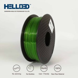 Hello3D is one of earth's best 3D Printing filament! 3D Printer filament of High Quality in PLA, PETG, ABS and more at a reasonable price! Tranpsarent Green filament