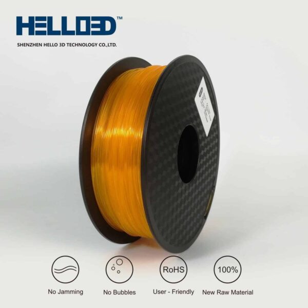 Hello3D is one of earth's best 3D Printing filament! 3D Printer filament of High Quality in PLA, PETG, ABS and more at a reasonable price! Transparent Orange 3D Filament