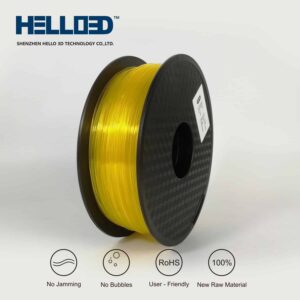 Hello3D is one of earth's best 3D Printing filament! 3D Printer filament of High Quality in PLA, PETG, ABS and more at a reasonable price! Transparent Yellow 3D Filament