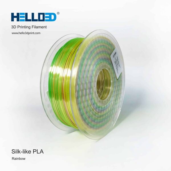 Filament 3D SOYEUX - ARC-EN-CIEL ÉCLATANT | Hello3D is one of earth's best 3D Printing filament! 3D Printer filament of High Quality in PLA, PETG, ABS and more at a reasonable price! Silk Rainbow 3D Filament