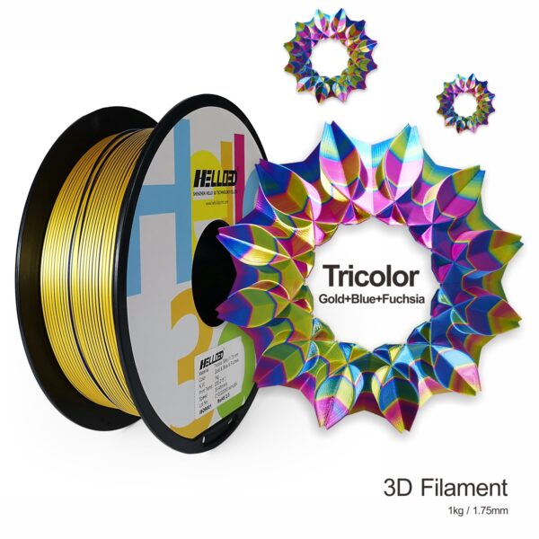 Filament 3D SOYEUX - OR & BLEU & FUCHSIA